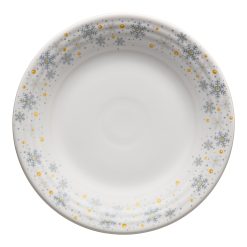 Fiesta China White Snowflake Classic Rim 9 Inch Luncheon Plate