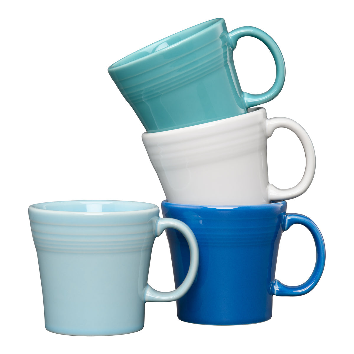 Fiesta China Mixed Coastal Blues 15 OZ Set of 4 Mixed Tapered Mug Set