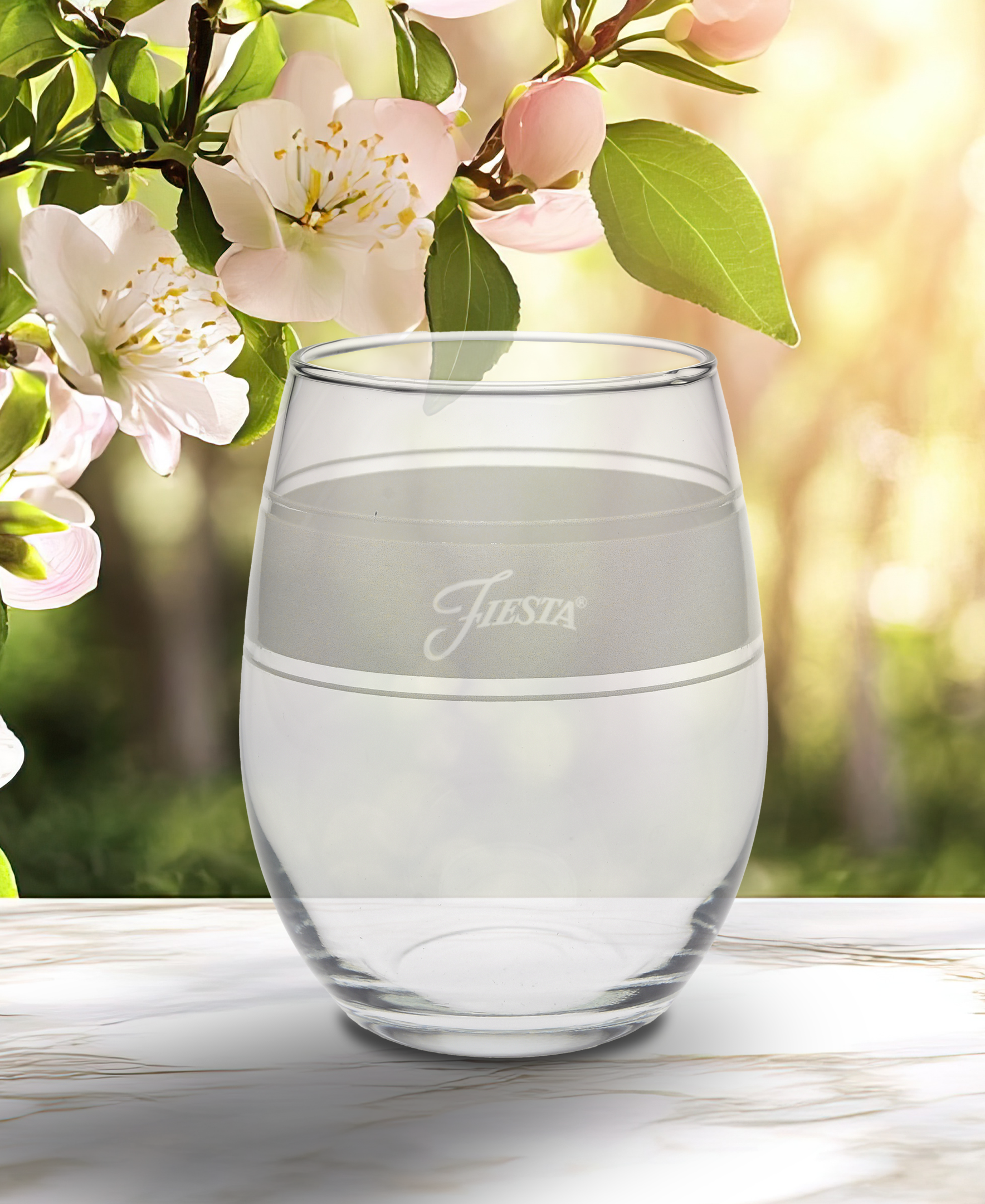 Fiesta China Linen 15 oz. Frame Stemless Glass, Set of 4 - Image 3