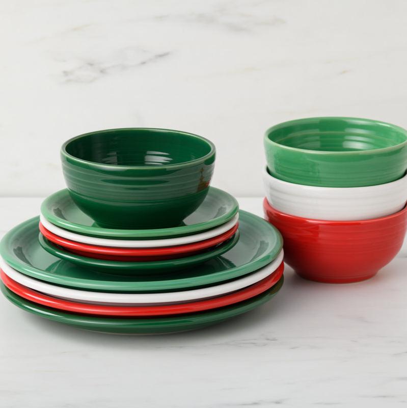 Fiesta China Christmas Mixed Color Bistro Coupe 12-Piece Dinnerware Set, Service for 4 - Image 2