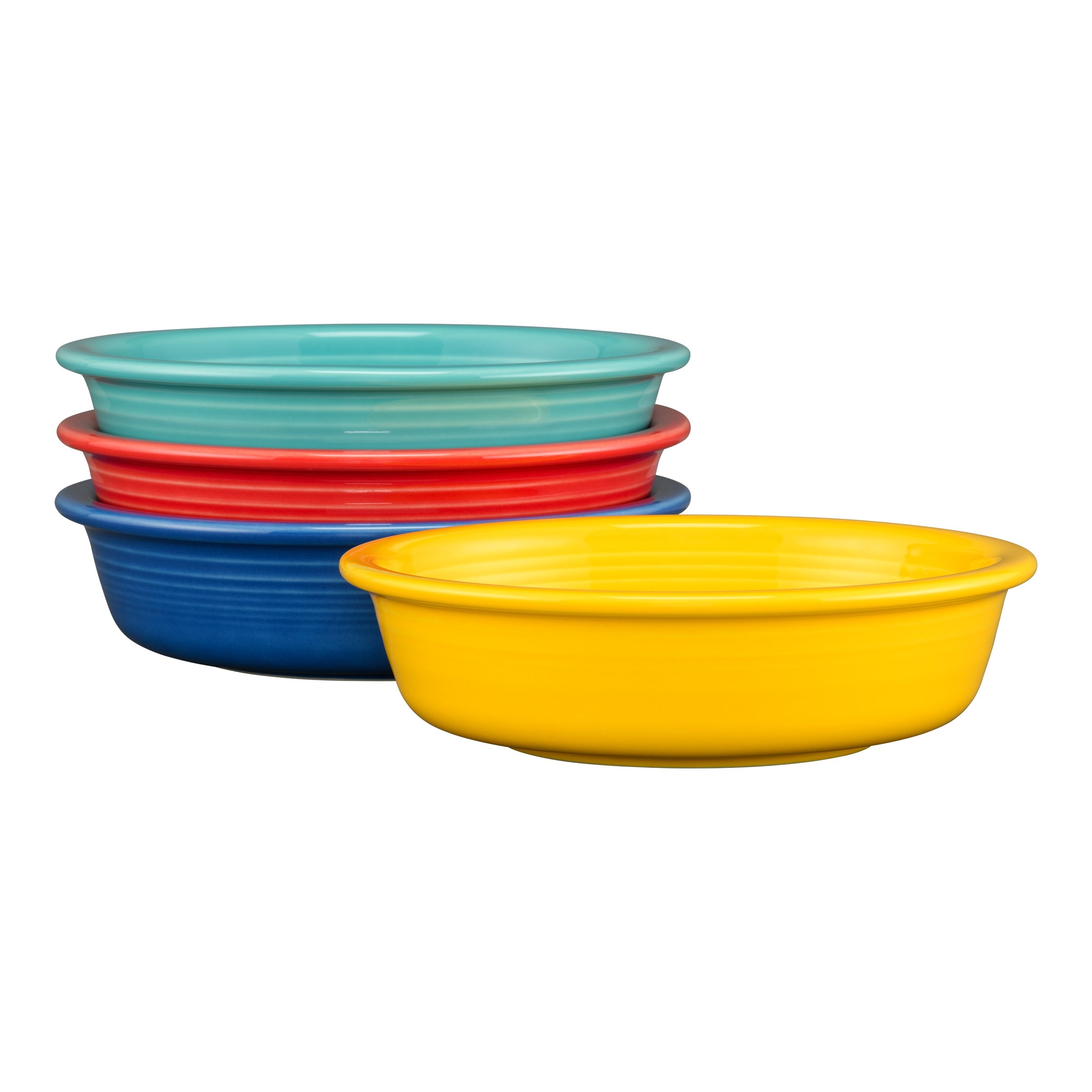 Fiesta China Mixed Vibrant Classic Rim 6 7/8 Inch Cereal Bowl 19 oz, Set of 4