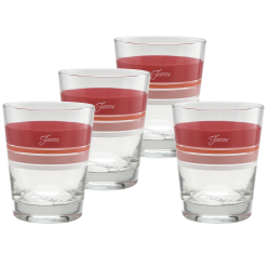 Fiesta China Sunset Horizon Edgeline Tapered Double Old Fashion Glass Mixed, Set of 4