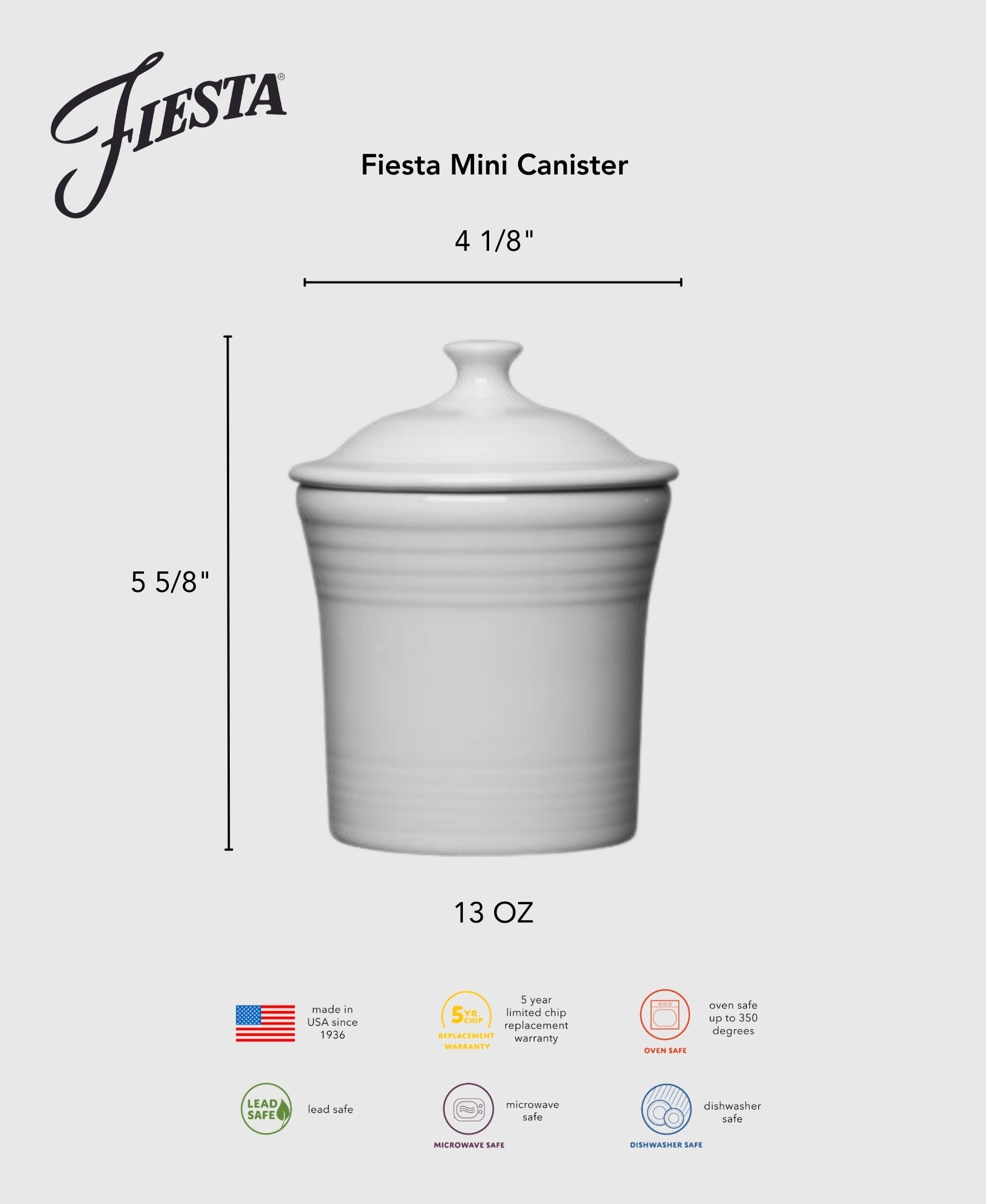 Fiesta China New Retired Fiesta 13 OZ Mini Canister 5 5/8 Inch - Image 9