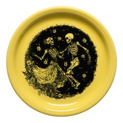 Fiesta China Skeleton Duet Sunflower Bistro Coupe 9 Inch Luncheon Plate