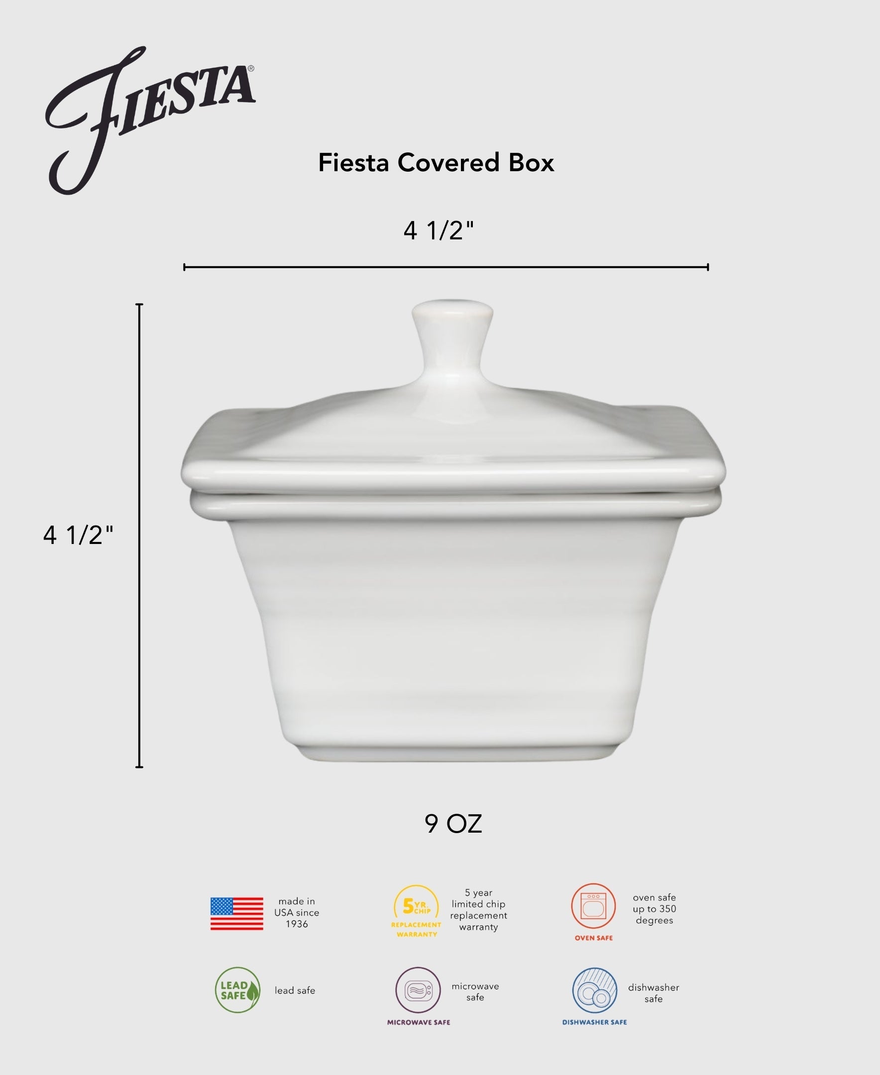 Fiesta China New Retired Fiesta Covered Box 4 5/8 Inch x 3 3/4 Inch - Image 10