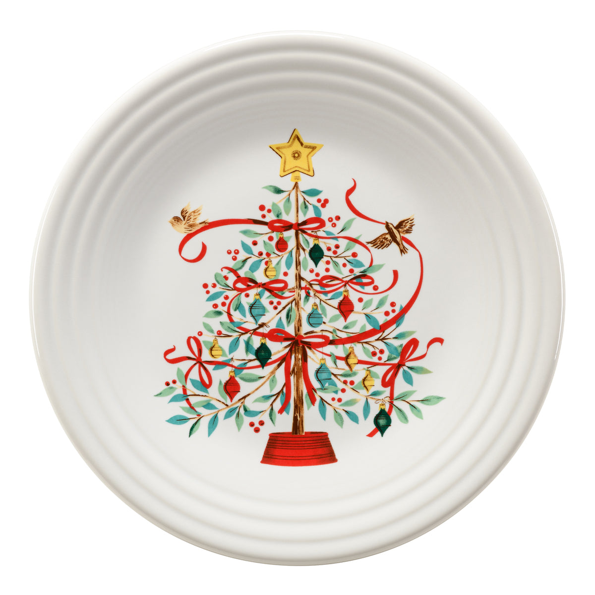 Fiesta China Holly Berry Christmas Tree Classic Rim 9 Inch Luncheon Plate