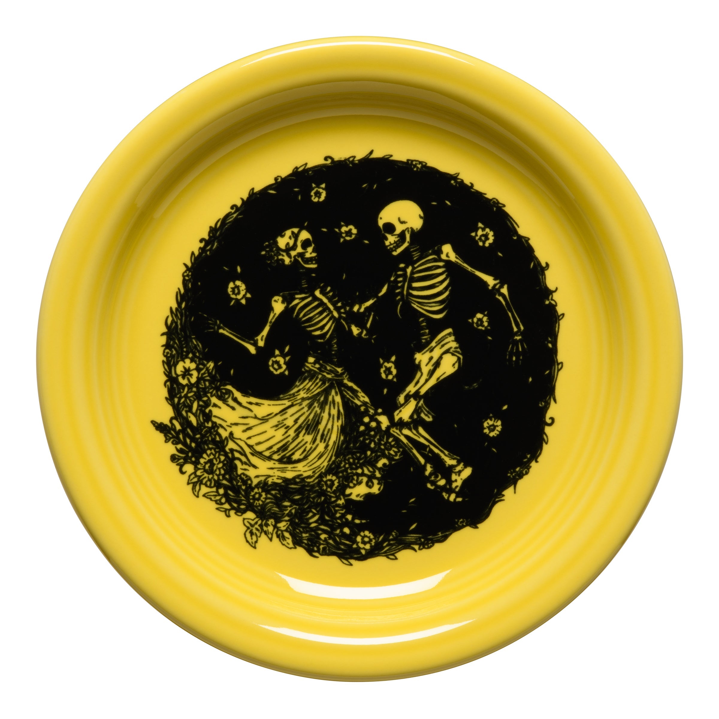 Fiesta China Skeleton Duet Sunflower Bistro Coupe 6 1/4 Inch Appetizer Plate - Image 2