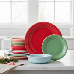 Alternative view of Fiesta China Peppermint Frost Mixed Color Classic Rim 12-Piece Dinnerware Set, Service for 4