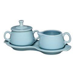 Fiesta China New Retired 4-Piece Sugar Bowl and Creamer Set with Tray