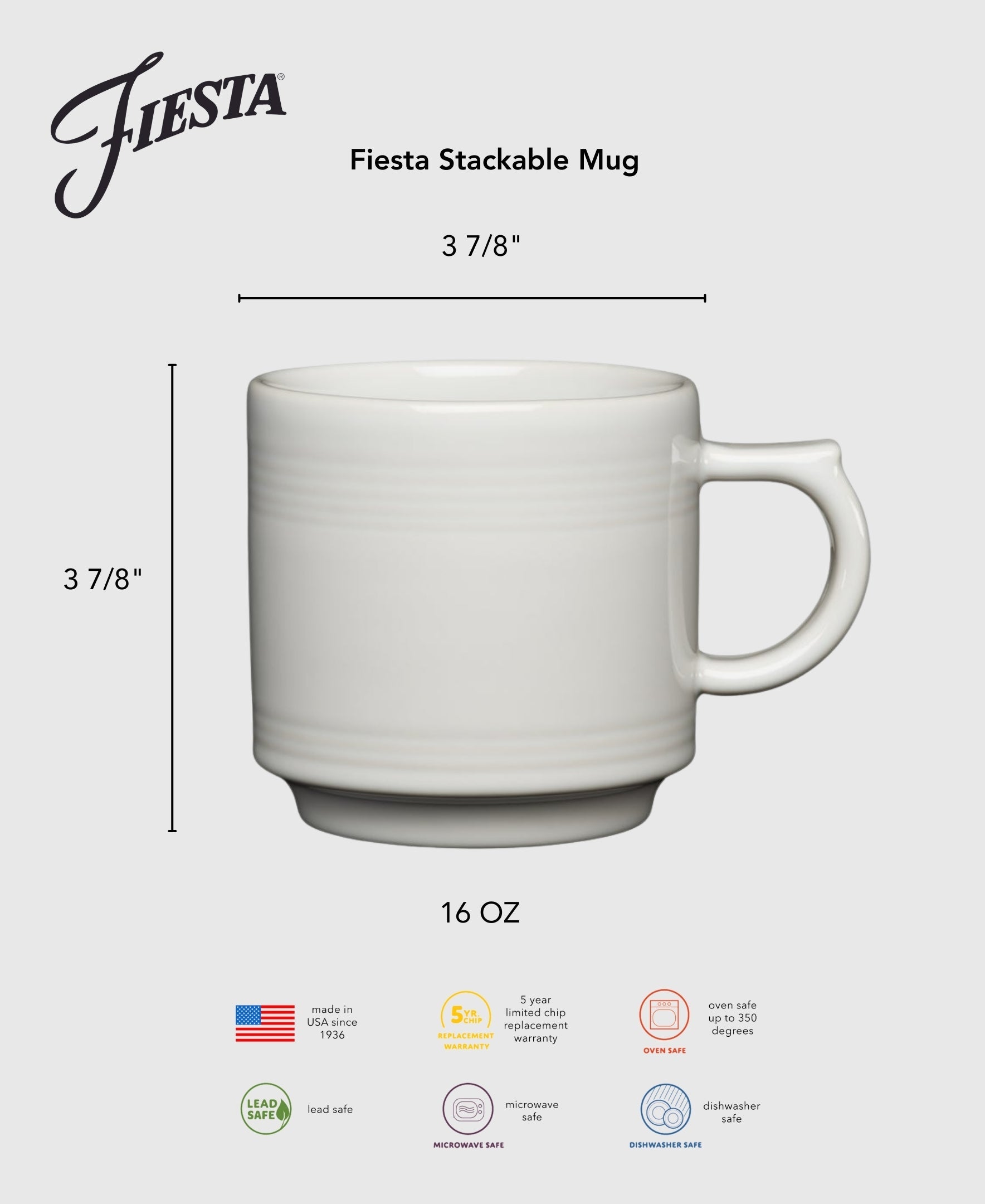 Fiesta China Sunset Horizon 16 OZ Set of 4 Mixed Stackable Mug Set - Image 2