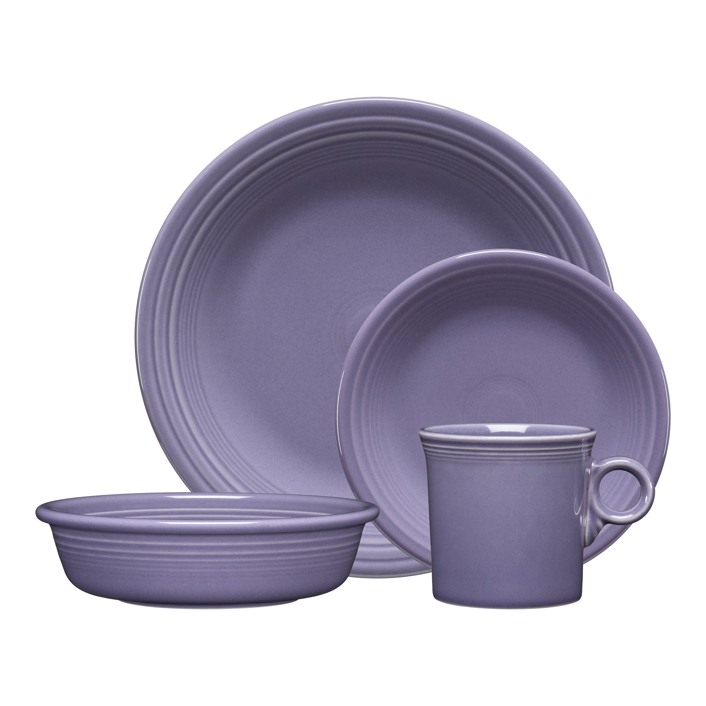 Fiesta China Lavender Classic Rim 4-Piece Place Setting, Service for 1