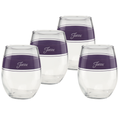 Fiesta China Lavender 15 oz. Frame Stemless Glass, Set of 4