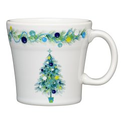 Fiesta China Blue Christmas Tree on White 15 OZ Tapered Mug
