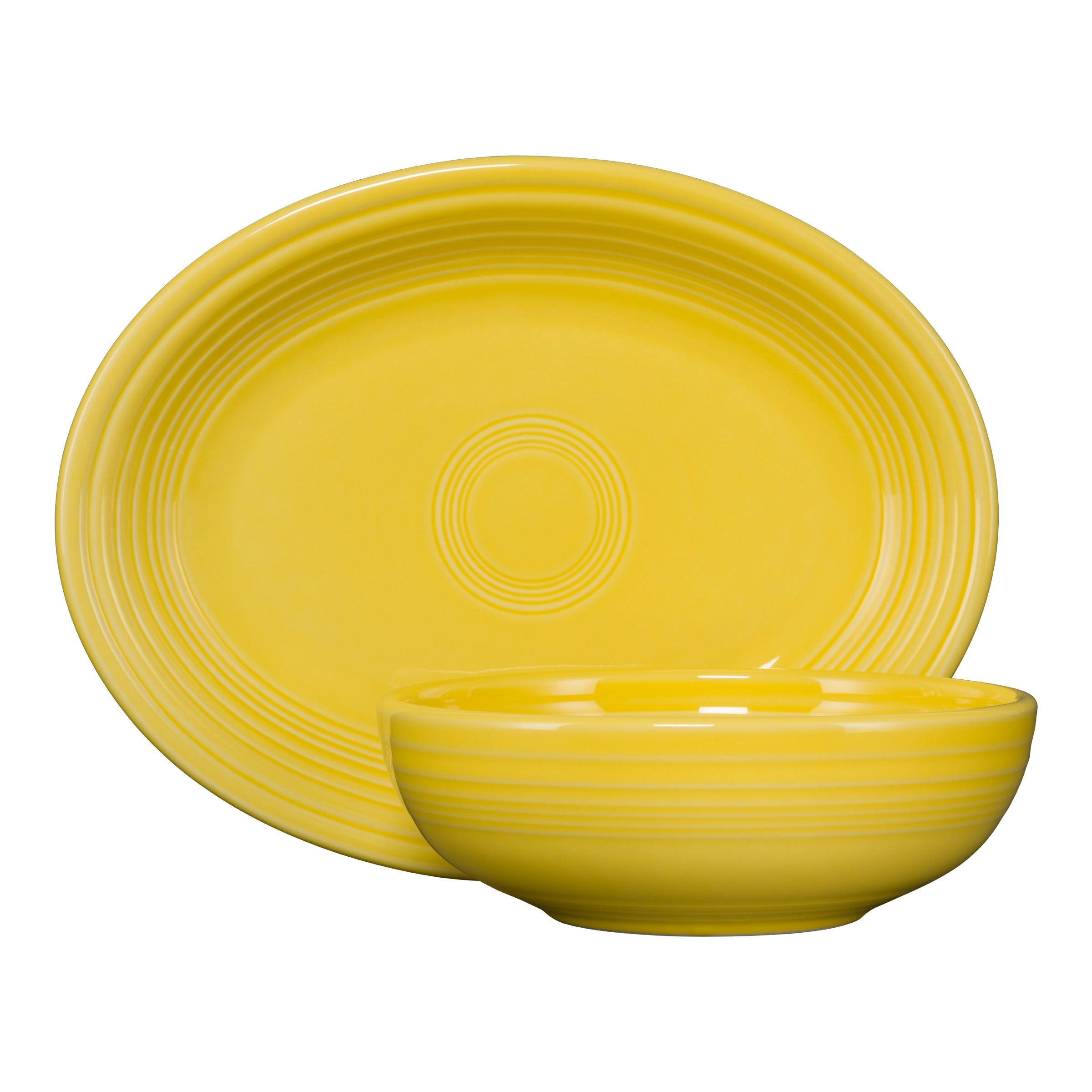 Fiesta China New Retired 2-Piece Serve Set 11 5/8 Inch Oval Platter & 38 OZ Bistro Bowl - Image 4