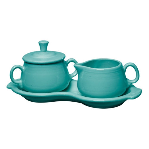Fiesta China New Retired 4-Piece Sugar Bowl and Creamer Set with Tray - Image 3