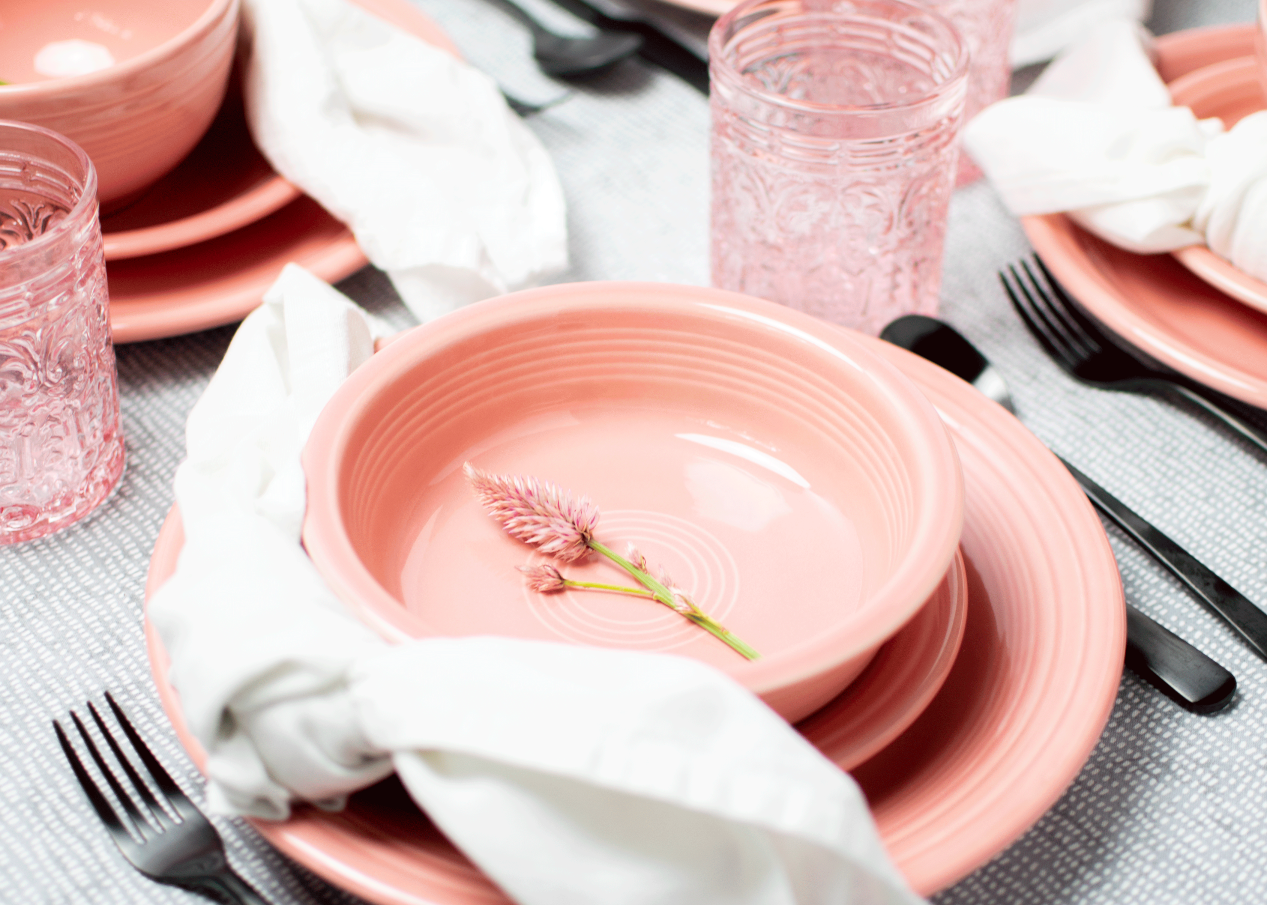 Fiesta China Classic Rim 12-Piece Dinnerware Set, Service for 4 - Image 4