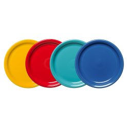 Fiesta China Mixed Vibrant Bistro Coupe 9 Inch Luncheon Plate, Set of 4