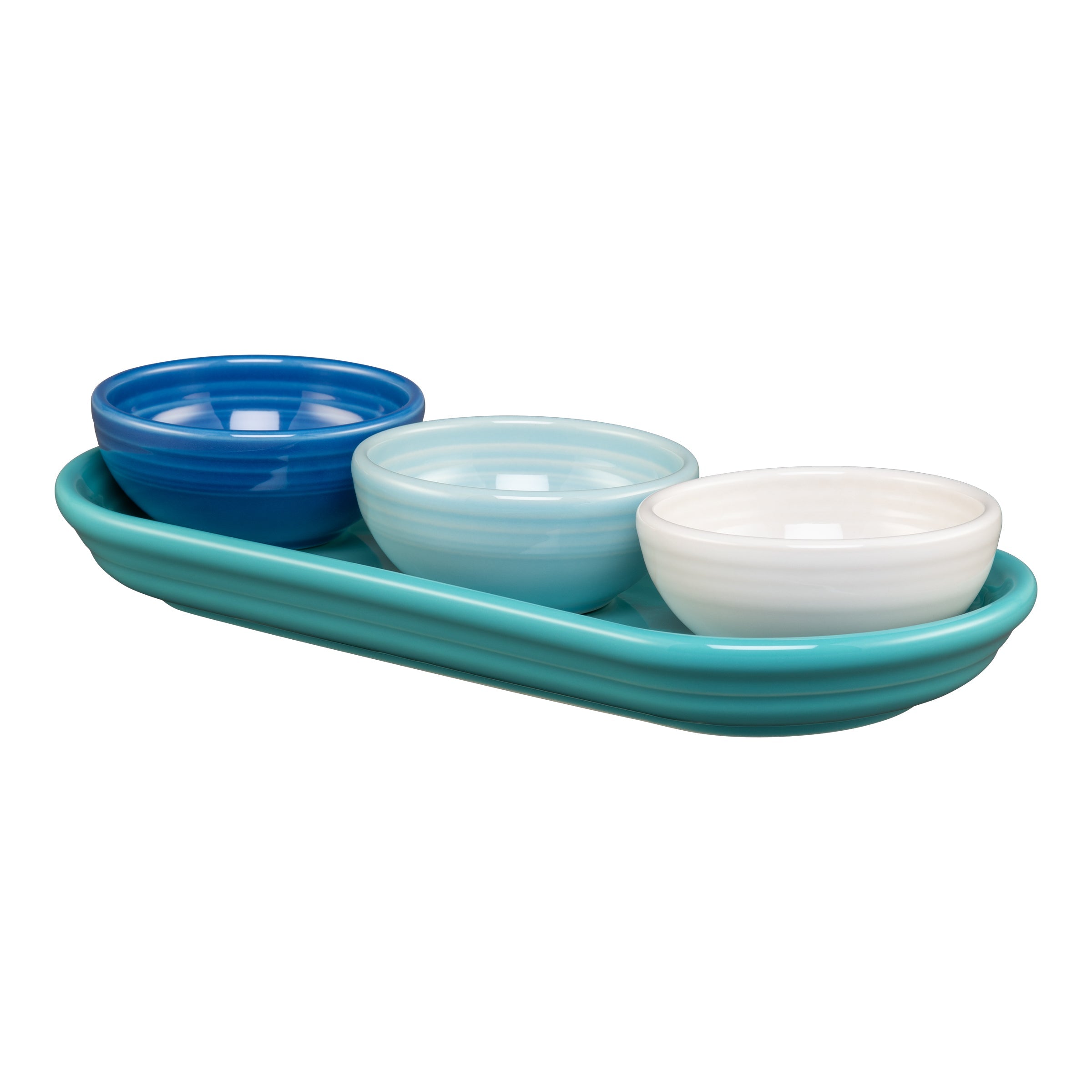 Fiesta China Coastal Blues Mixed Colors 4-Piece Condiment Set