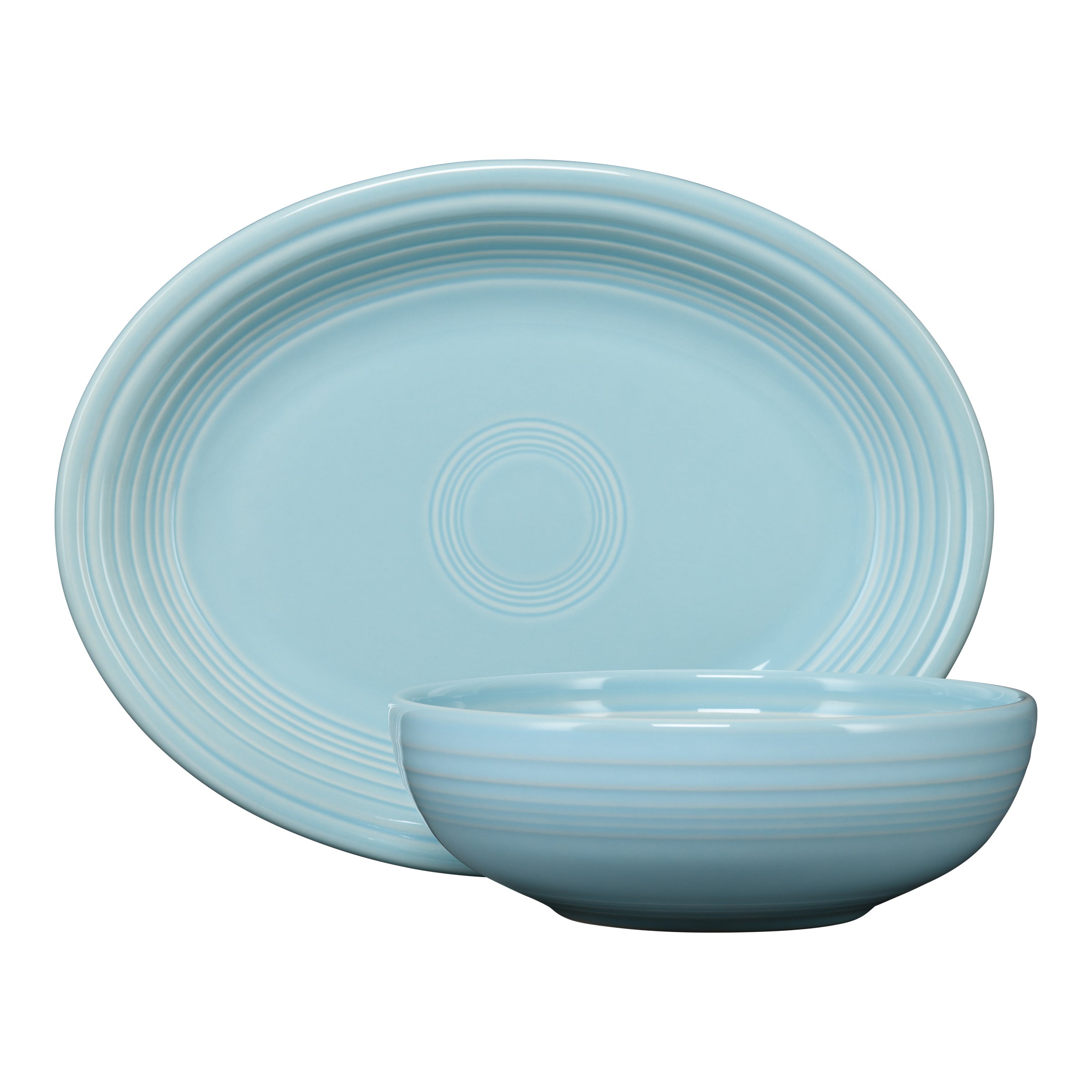 Fiesta China 2-Piece Serve Set 11 5/8 Inch Oval Platter & 38 OZ Bistro Bowl