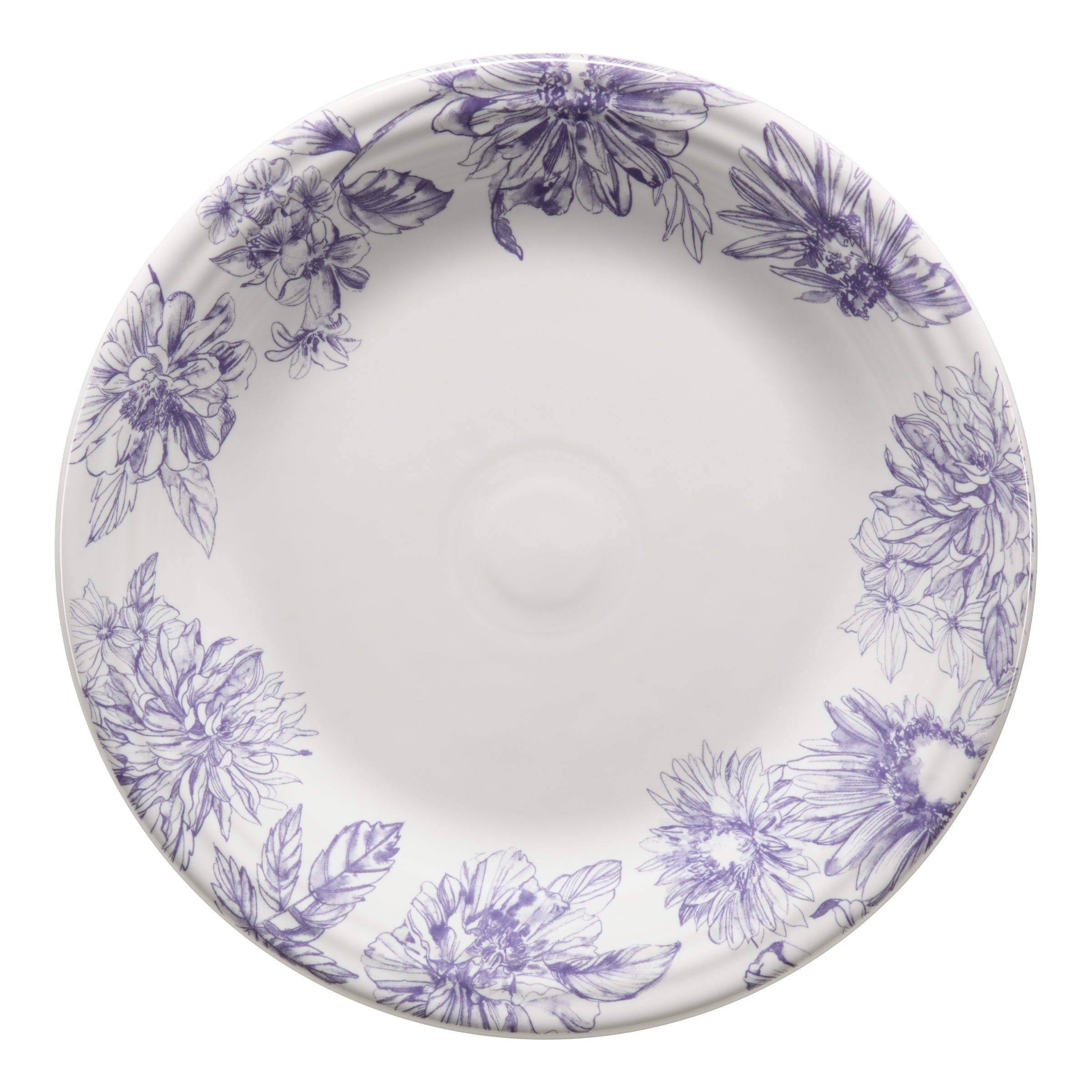 Fiesta China Botanical Floral Lavender Classic Rim 10 1/2 Inch Dinner Plate