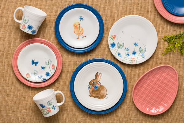 Fiesta China New Retired Breezy Floral Easter Classic Rim 9 Inch Luncheon Plate - Image 3