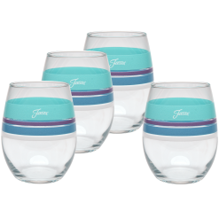 Fiesta China Retired 15 oz. Fiesta® Edgeline Stemless Wine Coastal, Set of 4