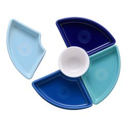 Alternative view of Fiesta China Coastal Blues 5-Piece Mixed Colors Entertaining Set 8 1/5 Inch