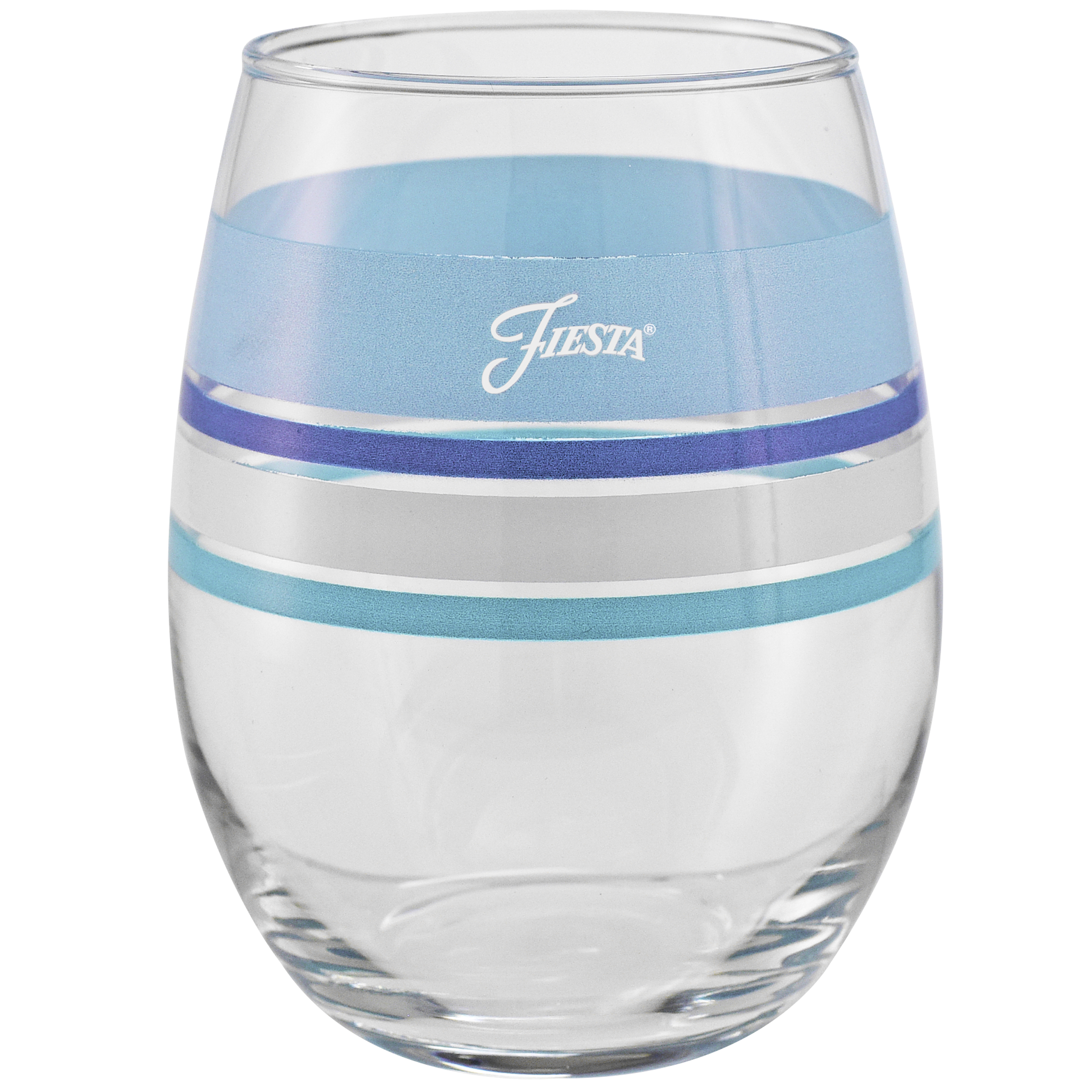Fiesta China Coastal Blues 15 oz. Edgeline Stemless Wine, Set of 4 - Image 2