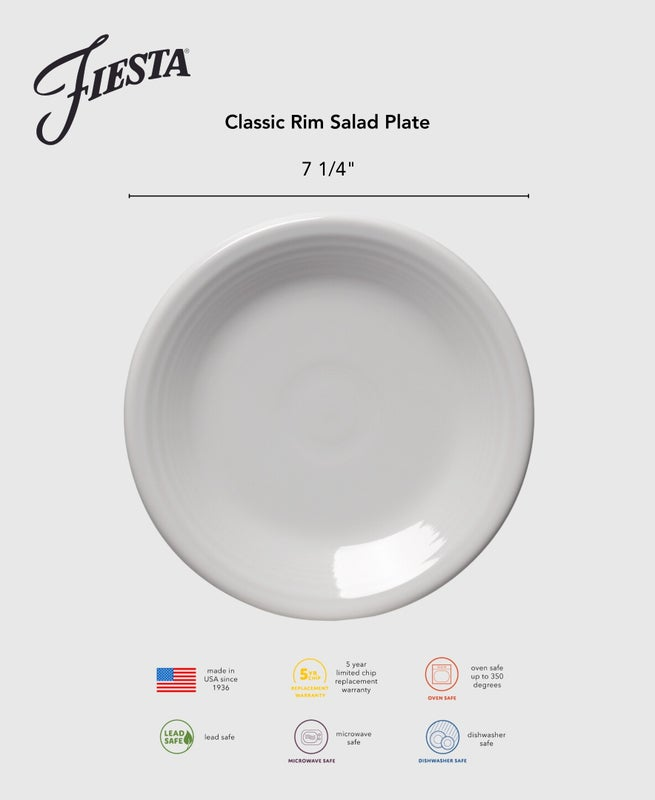 Fiesta China Botanical Floral Lavender Classic Rim 7 1/4 Inch Salad Plate - Image 4