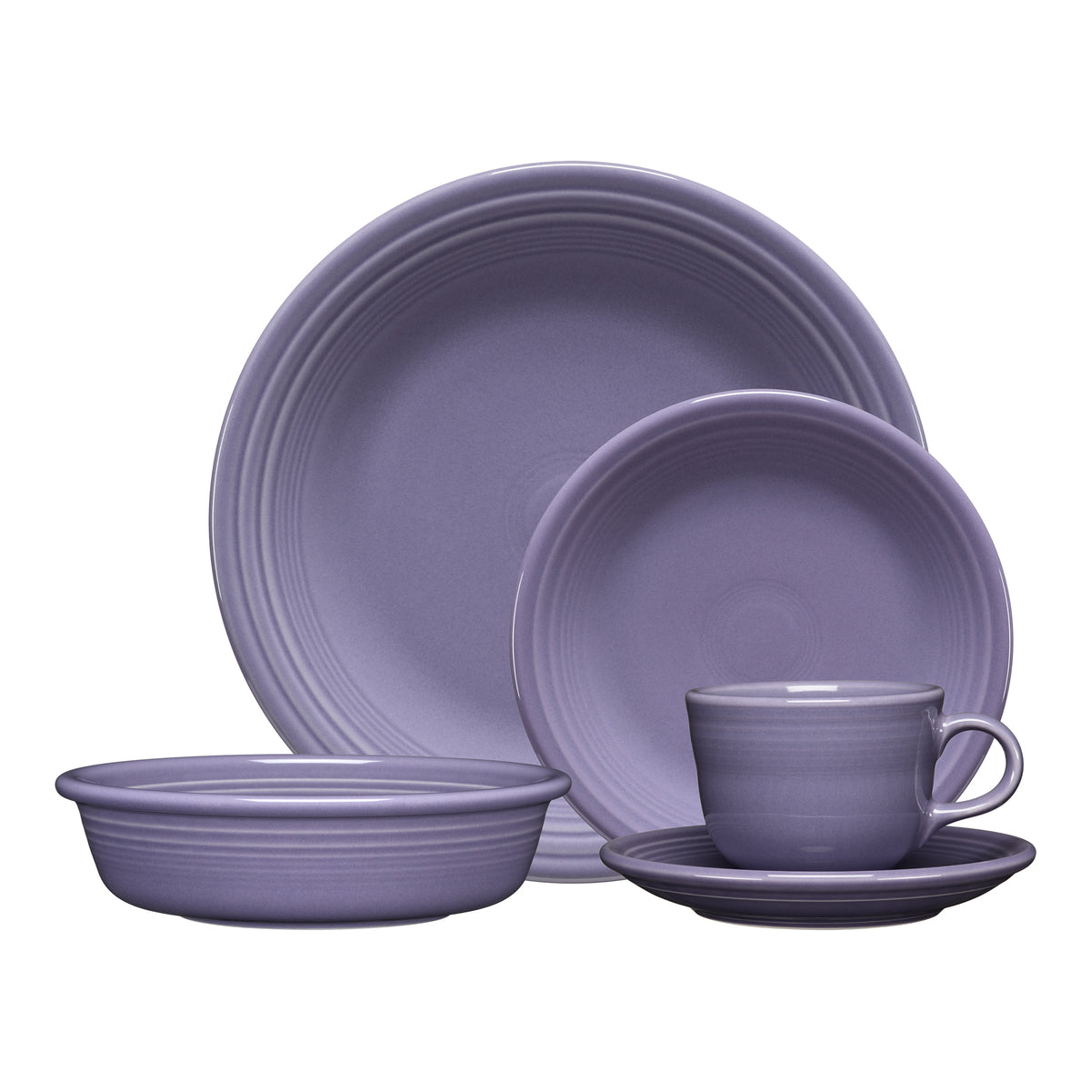 Fiesta China Lavender Classic Rim 5-Piece Place Setting, Service for 1