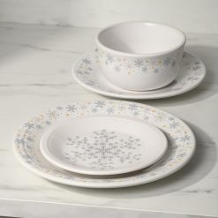 Alternative view of Fiesta China White Snowflake Classic Rim 10 1/2 Inch Dinner Plate