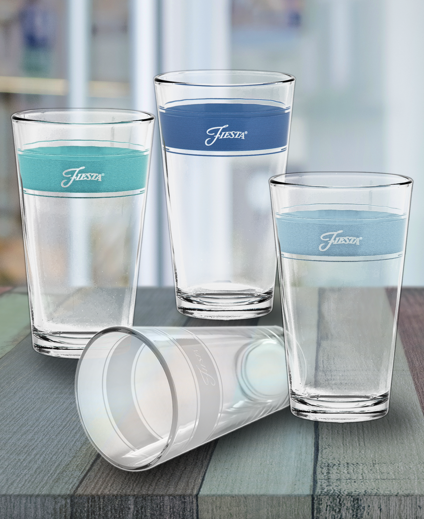 Fiesta China Coastal Blues 16 oz. Frame Cooler Mixed Color - Set of 4 - Image 6