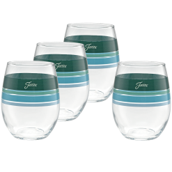 Fiesta China Mixed Aegean 15 oz. Edgeline Stemless Wine, Set of 4