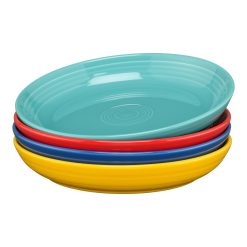 Fiesta China Mixed Vibrant Coupe 8 1/2 Inch Luncheon Bowl 26 OZ, Set of 4