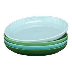 Fiesta China Mixed Aegean Coupe 10 3/8 Inch Dinner Bowls 40 OZ, Set of 4