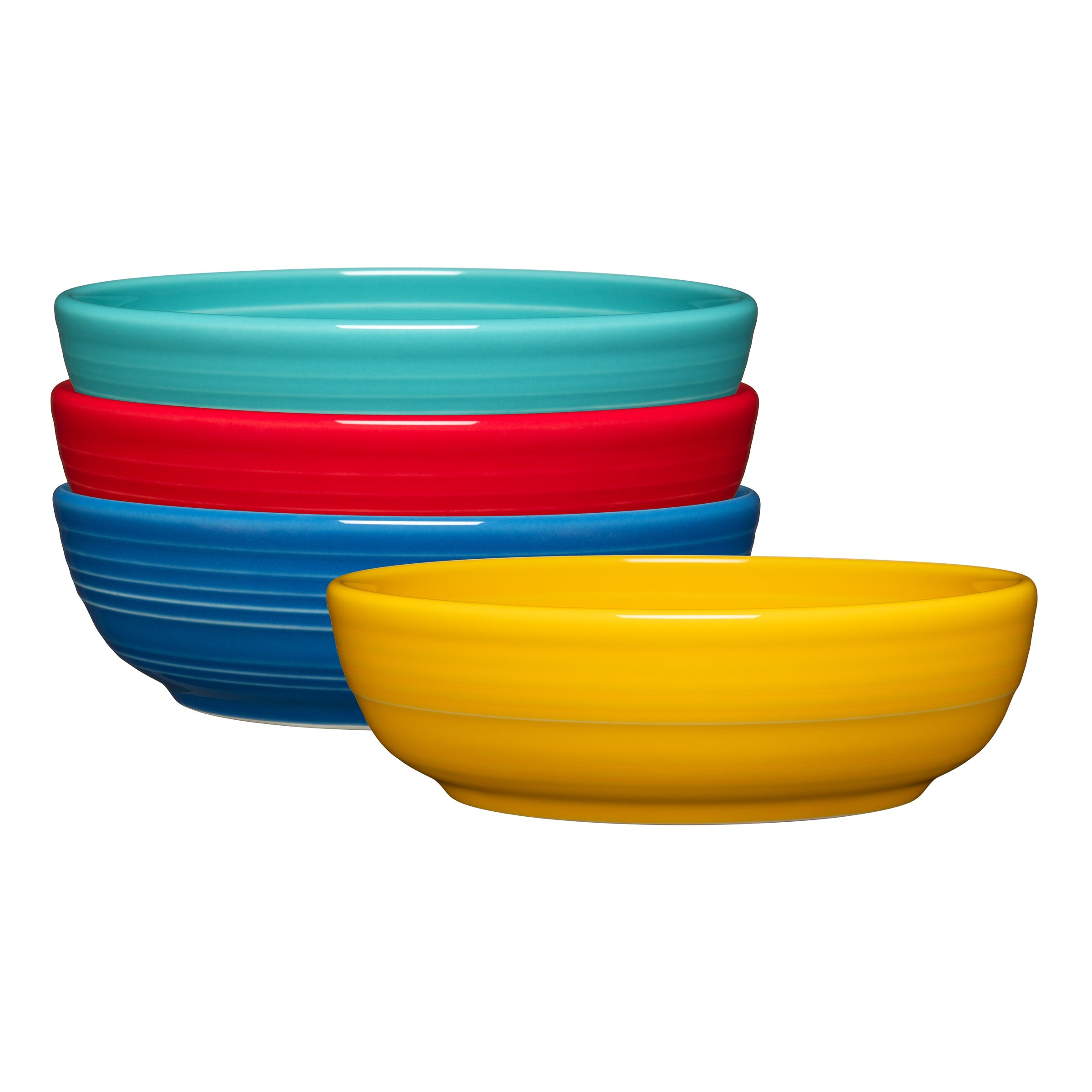 Fiesta China Mixed Vibrant Coupe 6 3/4 Inch Salad Bowl 24 OZ, Set of 4