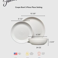 Alternative view of Fiesta China Lavender Coupe Bowl 3-Piece Place Setting