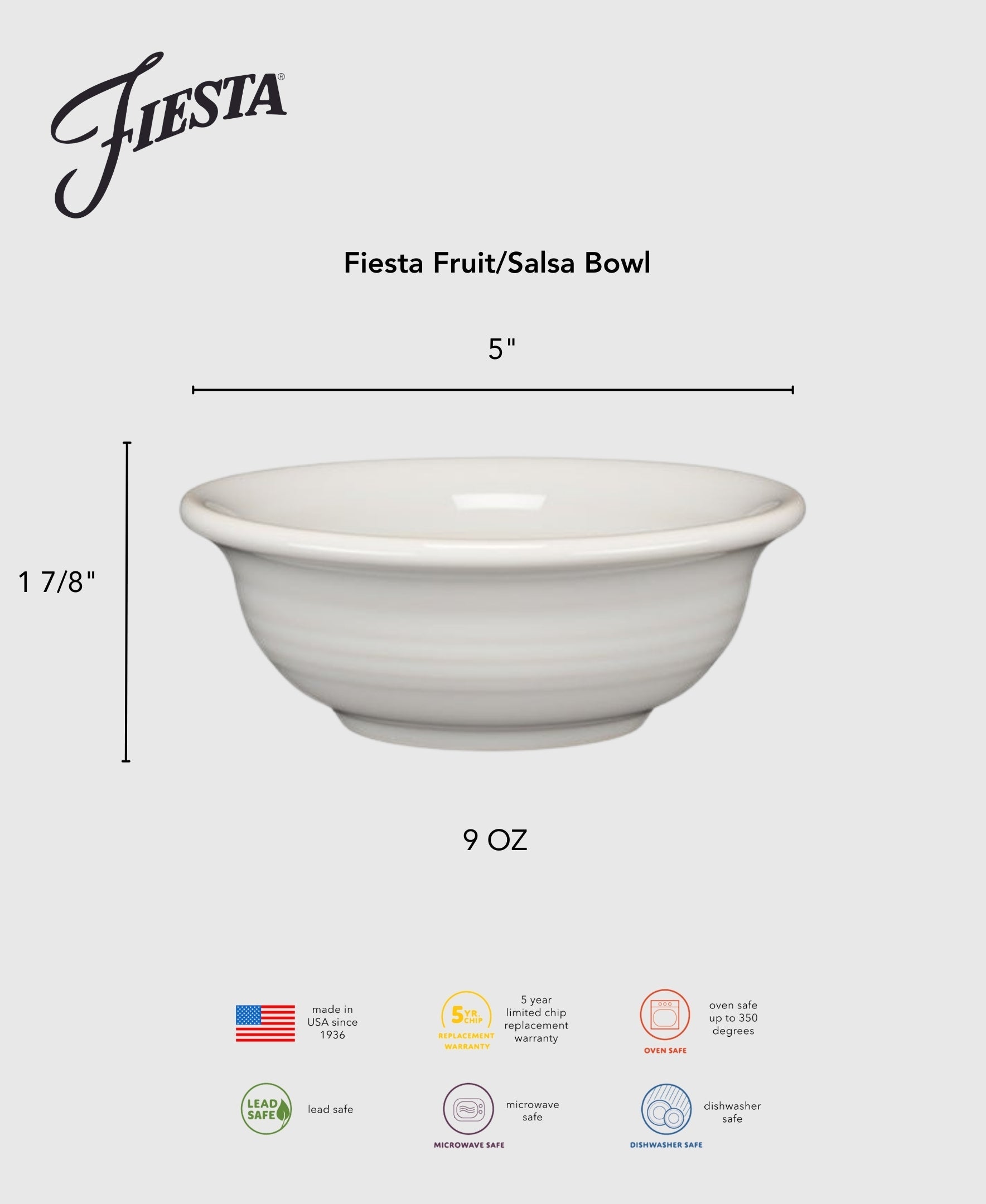 Fiesta China Lavender 5 Inch Fruit/Salsa Bowl 9 OZ - Image 3