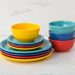 Alternative view of Fiesta China Mixed Vibrant Bistro Coupe 12-Piece Dinnerware Set, Service for 4