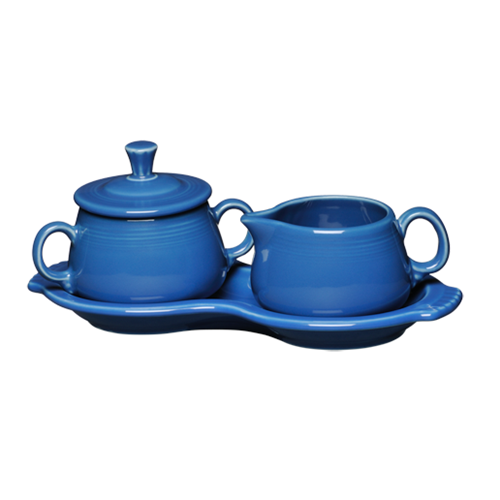Fiesta China New Retired 4-Piece Sugar Bowl and Creamer Set with Tray - Image 4