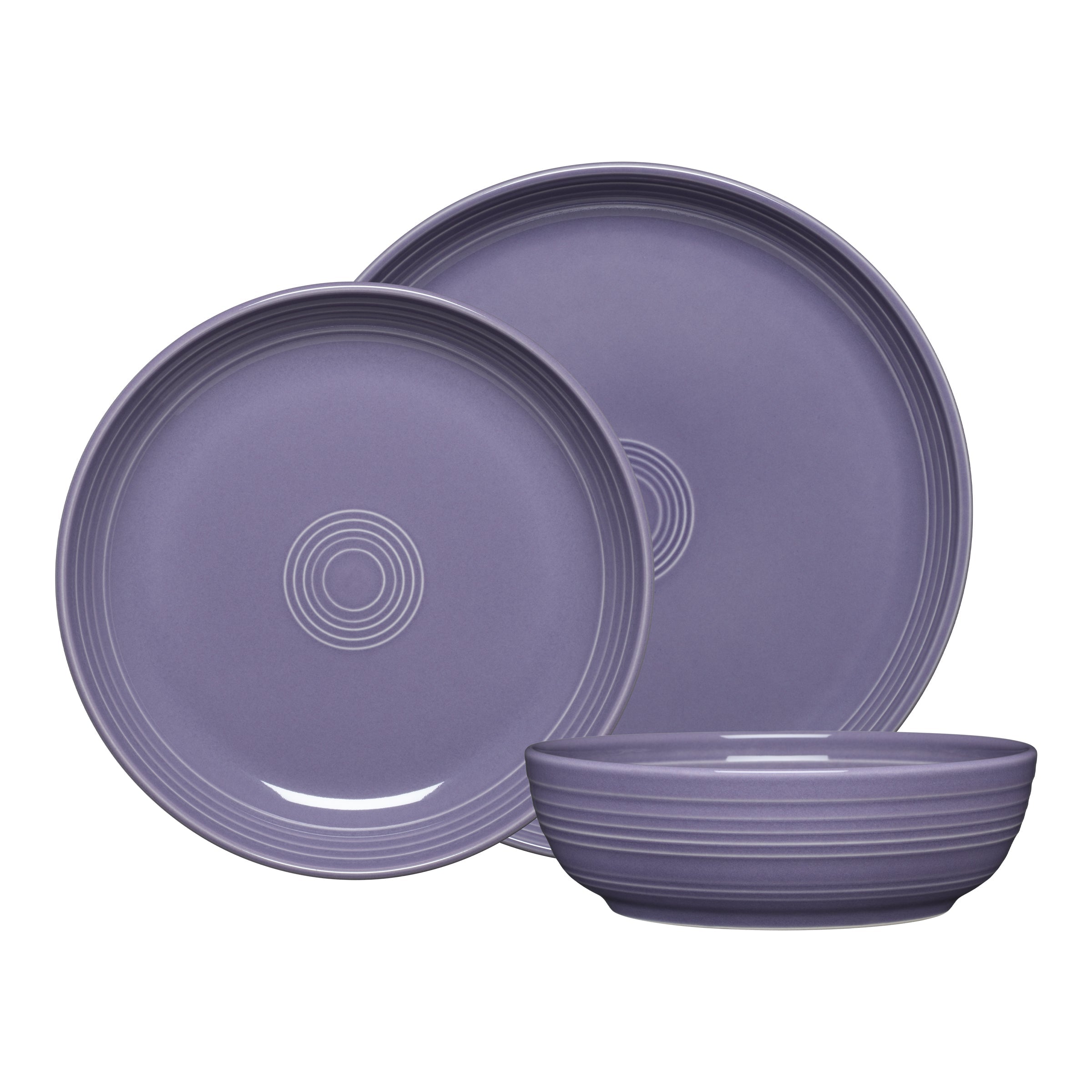 Fiesta China Lavender Coupe Bowl 3-Piece Place Setting
