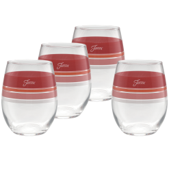 Fiesta China Sunset Horizon 15 oz. Edgeline Stemless Wine Glass Mixed, Set of 4